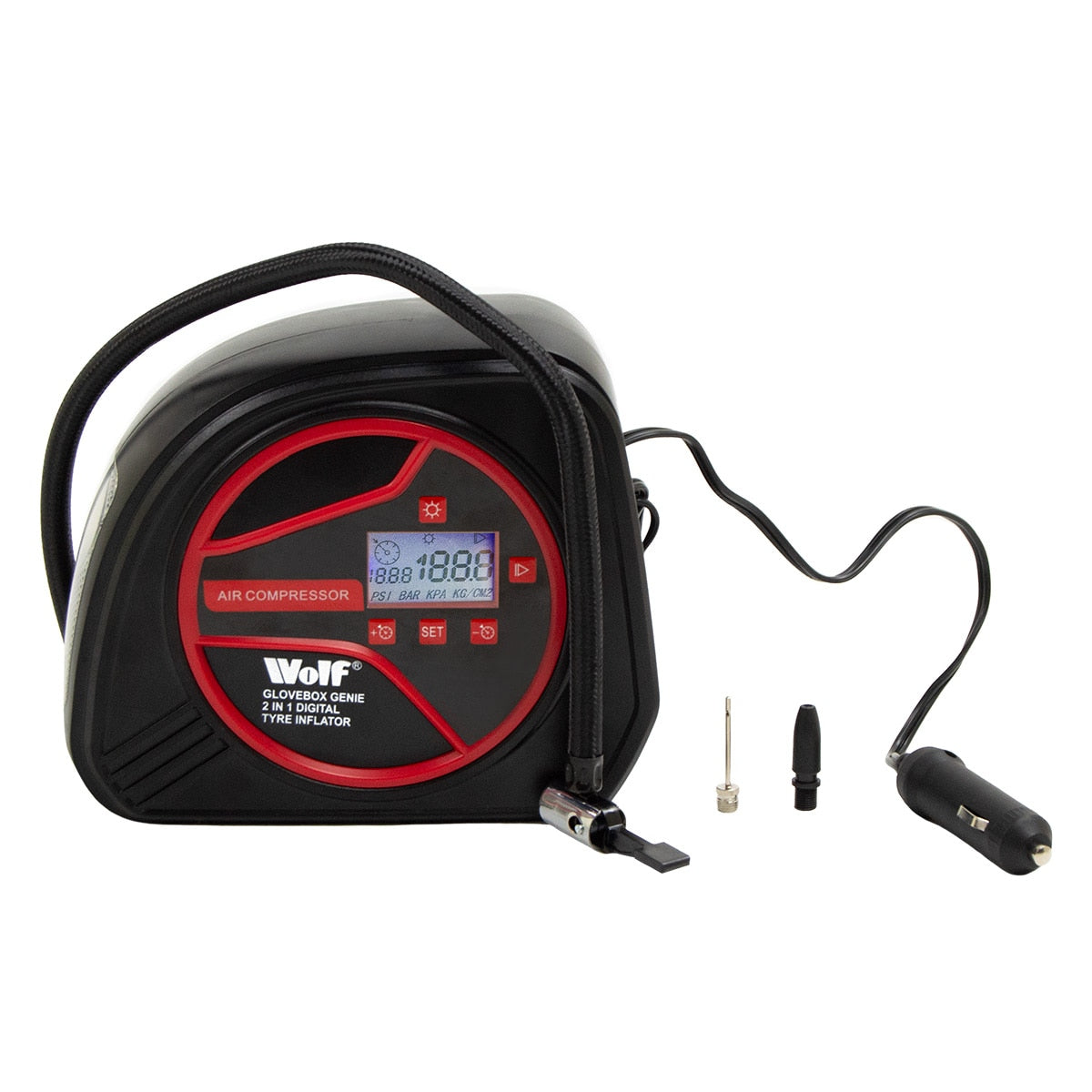 Wolf 2-in-1 Digital Tyre Inflator with LED Light