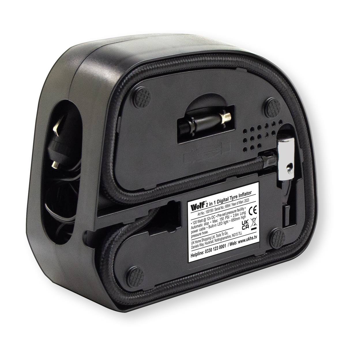 Wolf 2-in-1 Digital Tyre Inflator with LED Light