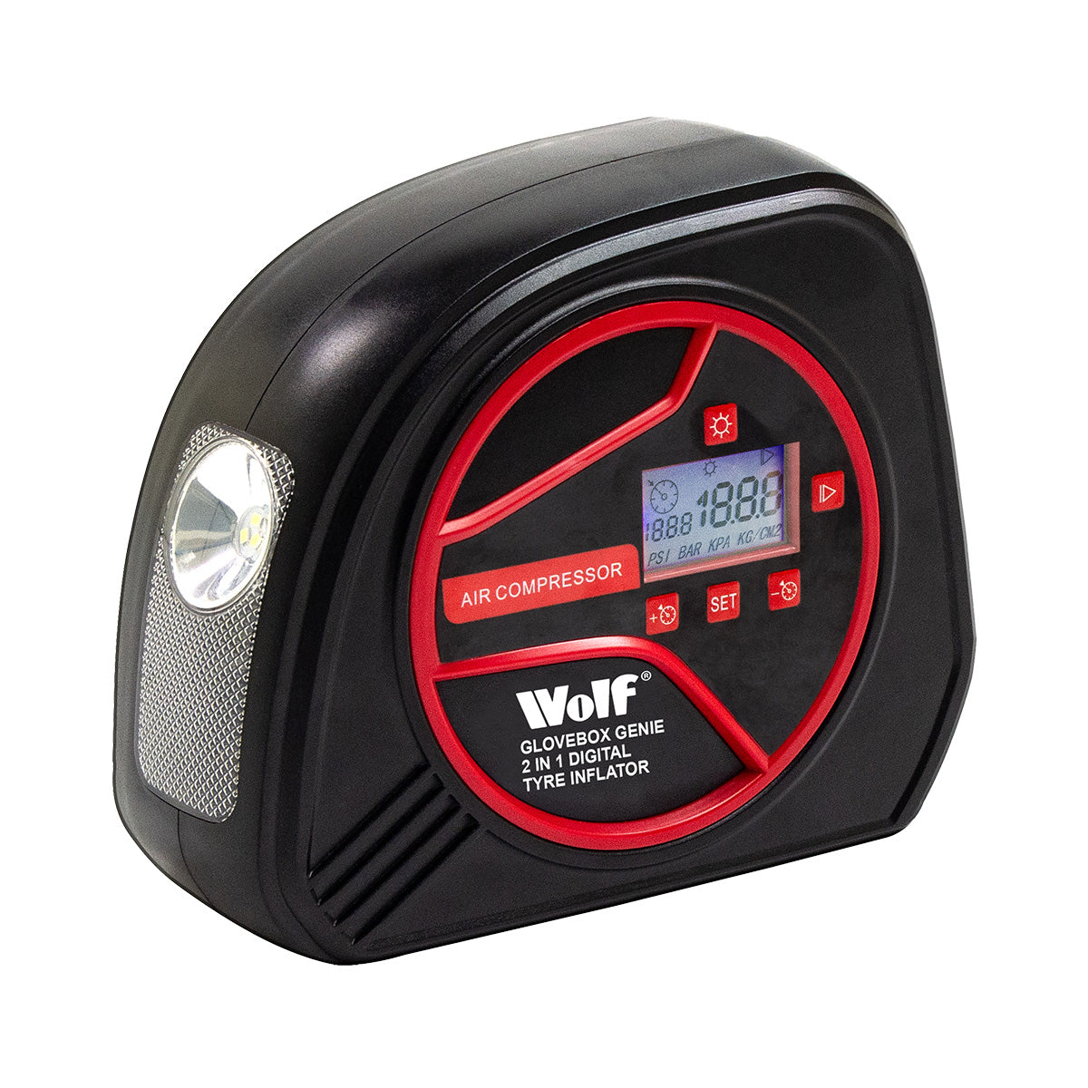 Wolf 2-in-1 Digital Tyre Inflator with LED Light