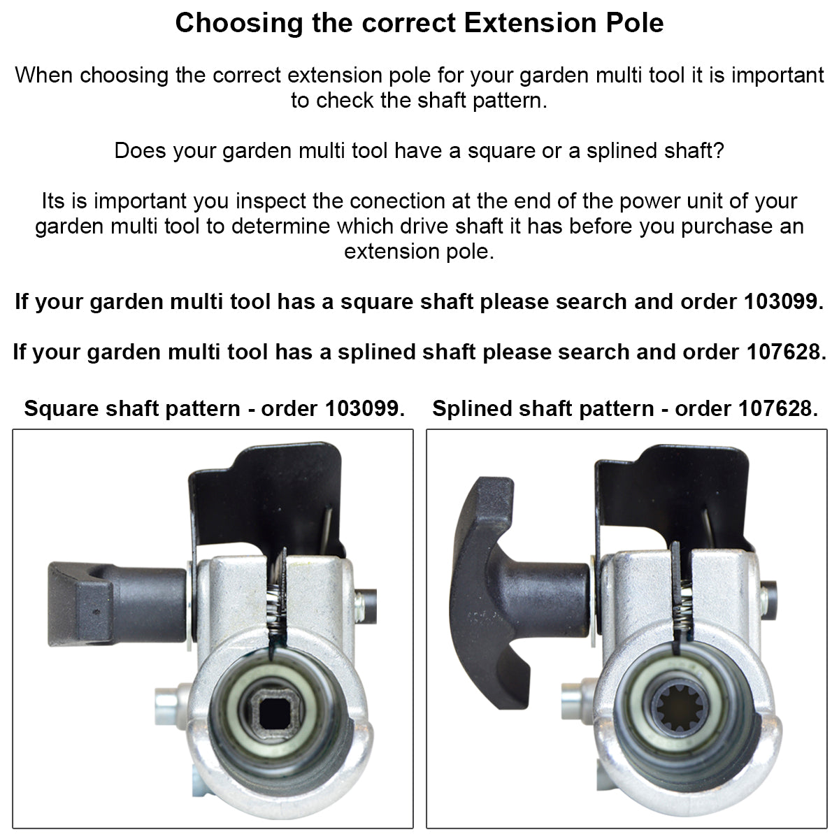 1 Metre Extension Pole for Commander MK1, Chief & G-Whizz MK2
