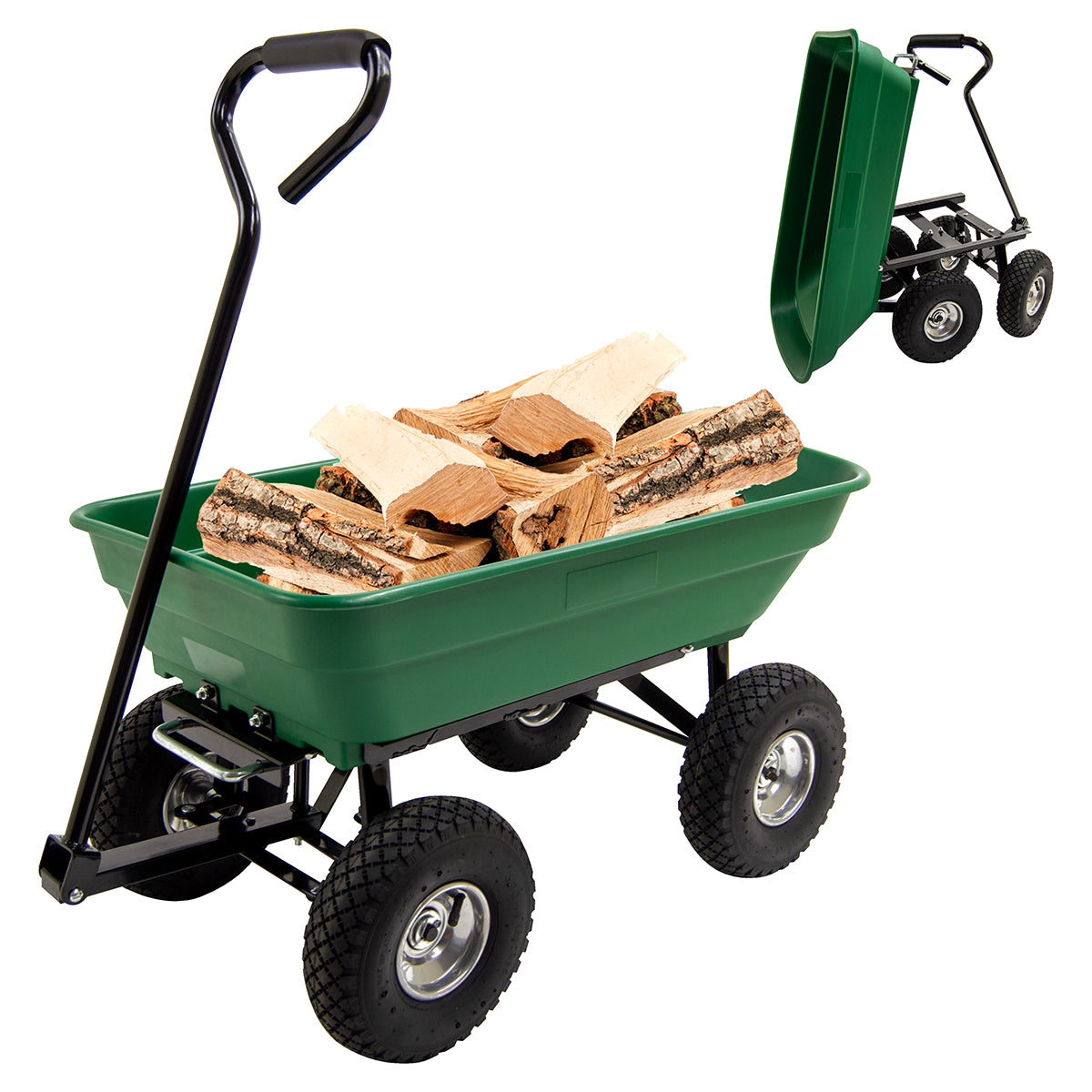 BMC 55L Garden Cart, Trolley, Wheelbarrow, Dump Truck with Tipping Function