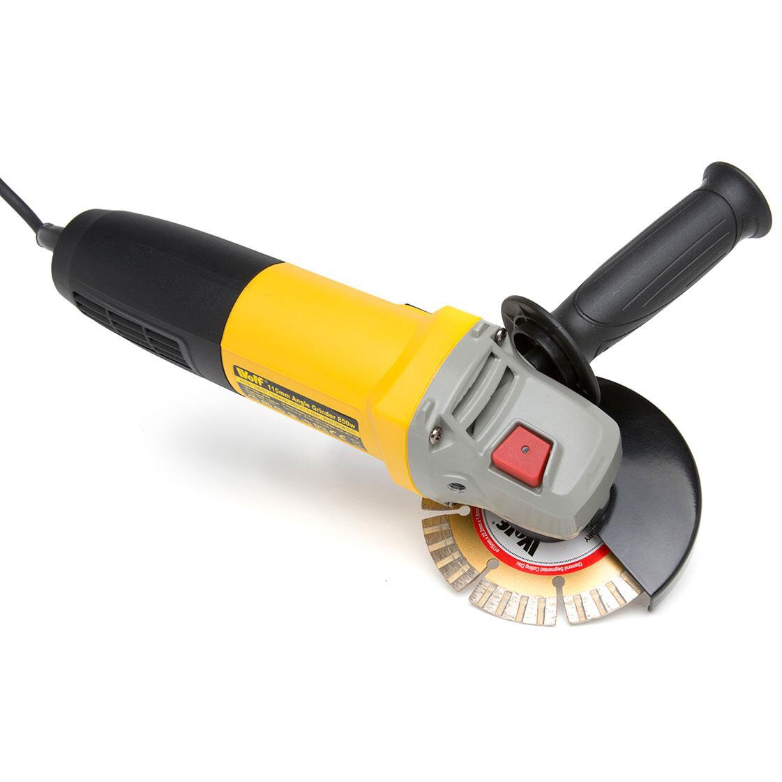 Wolf 850W Angle Grinder 115mm with Diamond Disc - Image 4