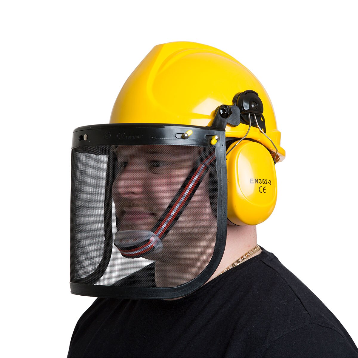 Wolf Safety Hard Helmet with Ear Guard and Visor - Image 2