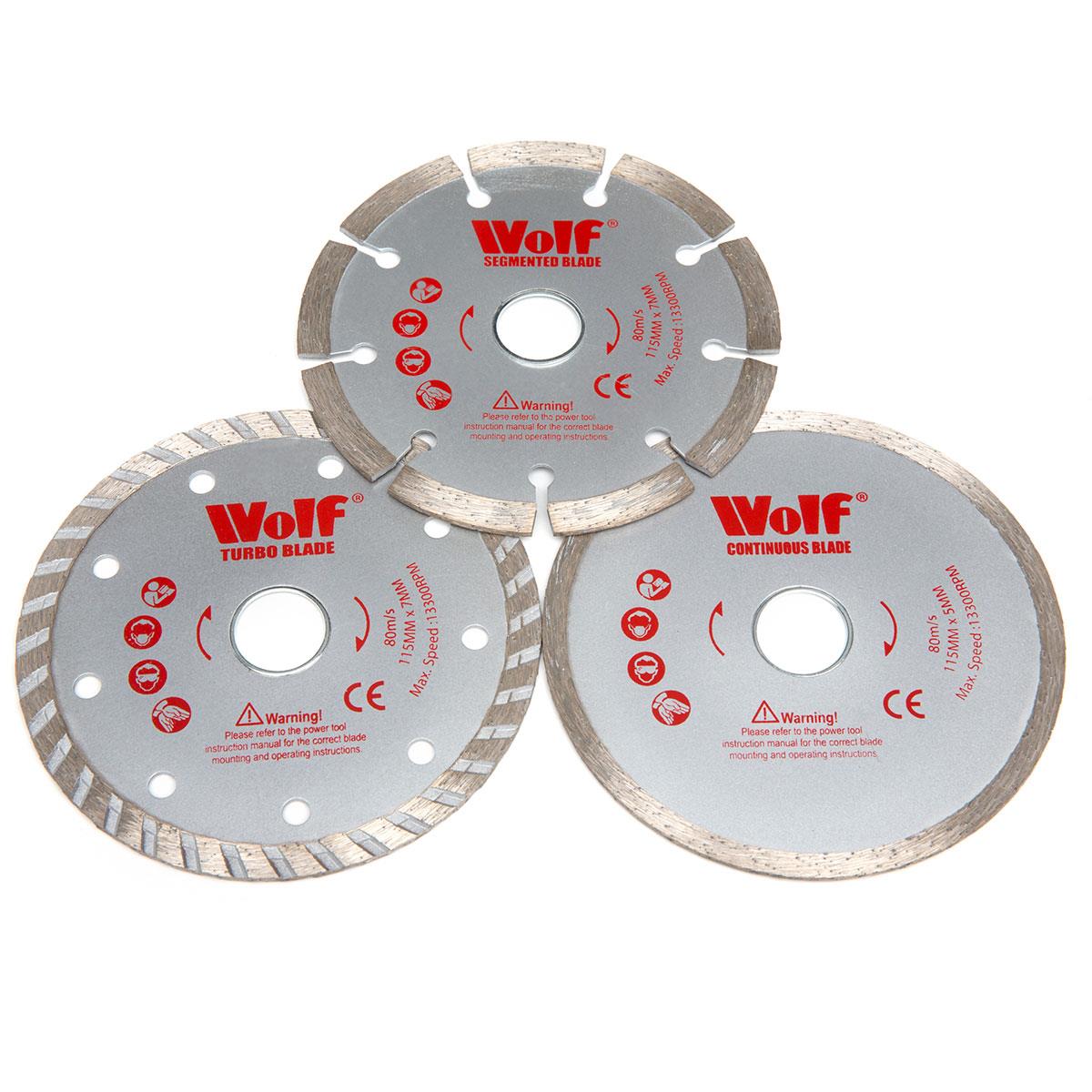 Wolf 115mm Diamond Cutting Discs - Pack of 3 - Image 2