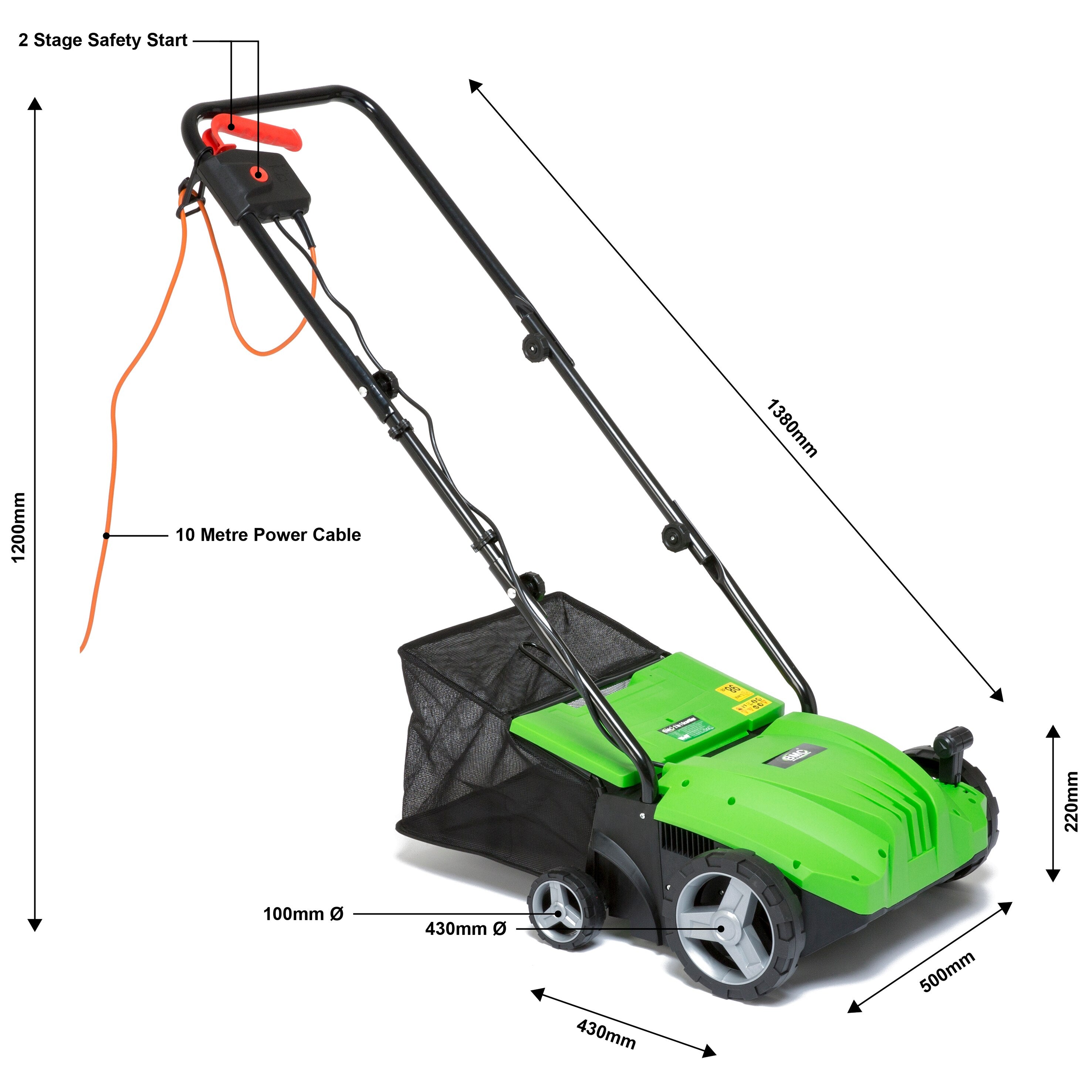 BMC 2-in-1 Lawn Scarifier / Aerator 1500w 35L - Image 10