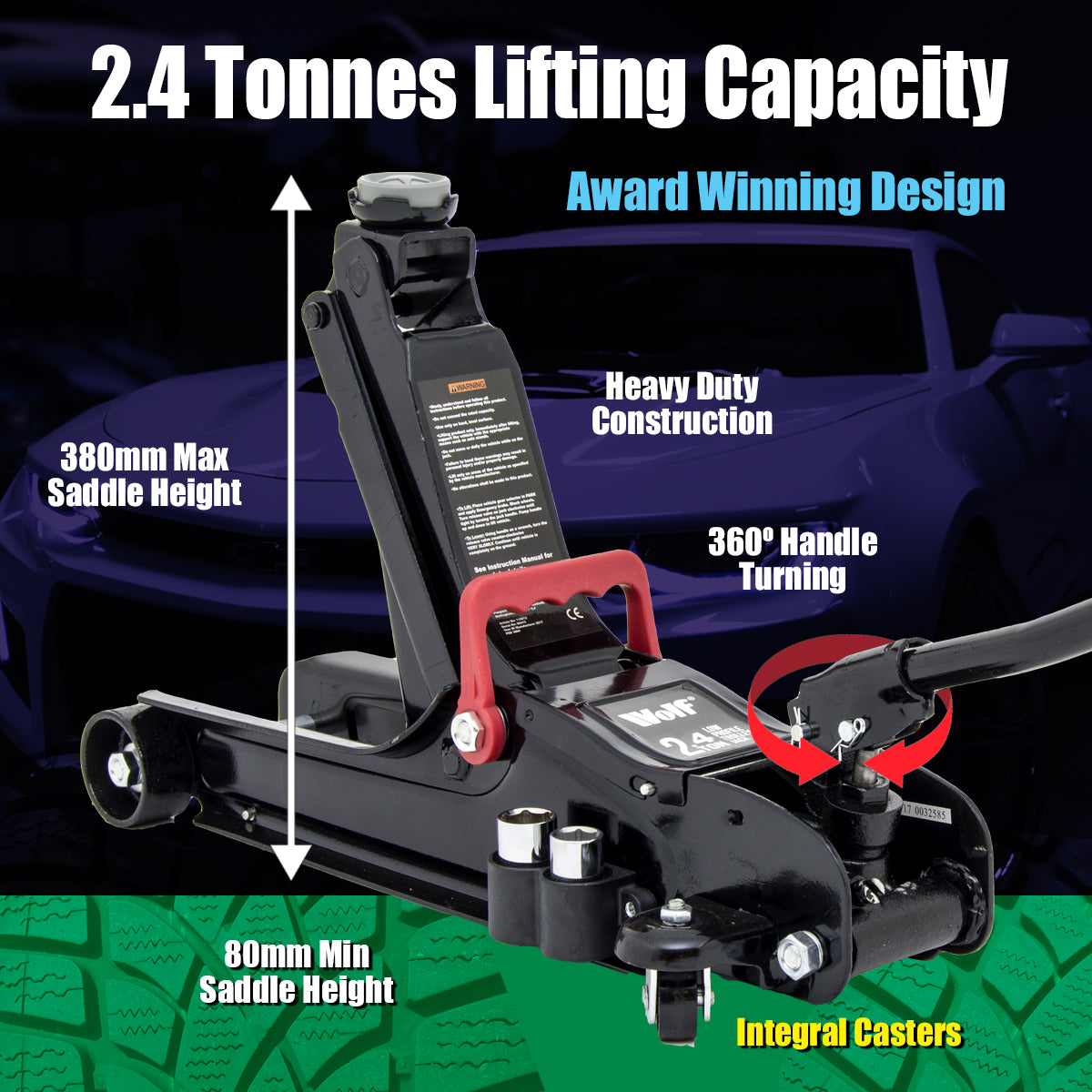 Wolf Black Jack 2.4T Low Profile Trolley Jack