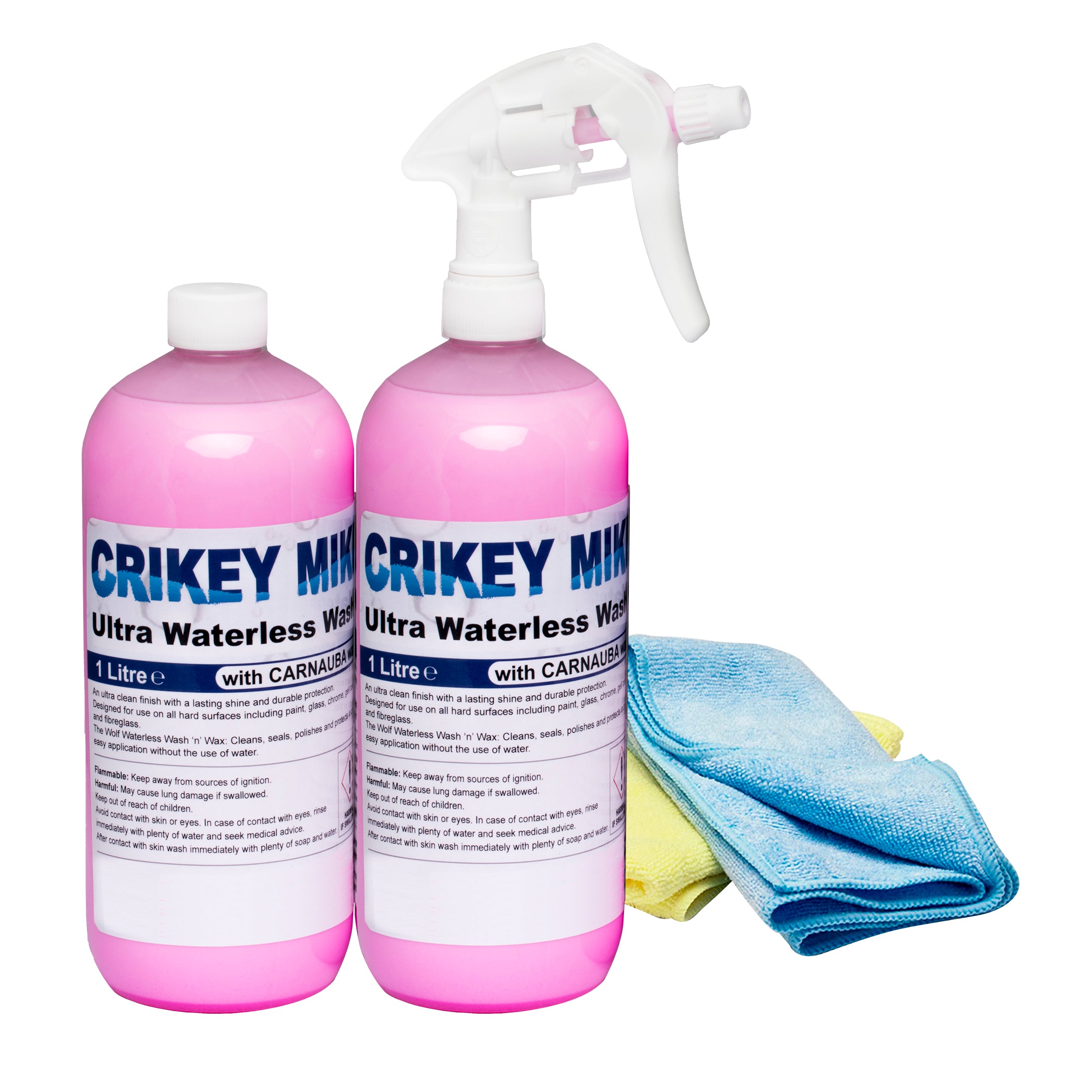 Crikey Mikey Ultra Waterless Wash 'n' Wax with Carnauba Wax Kit