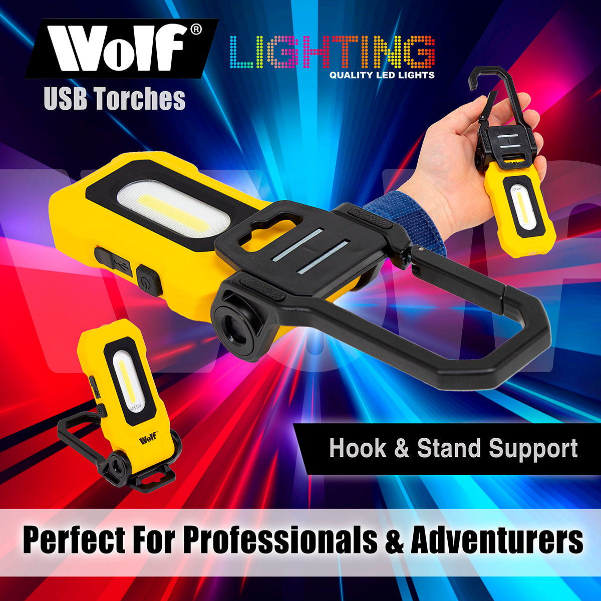 Wolf 2w 200lm 'Torchmate' Rechargeable COB Torch
