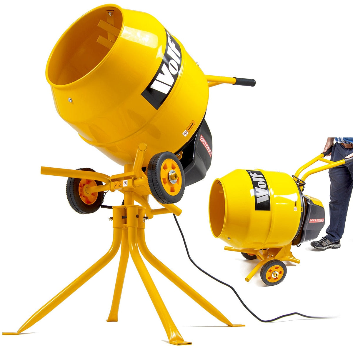 Wolf 550W 135L Cement Concrete Mixer & Stand Belle Style - Image 1