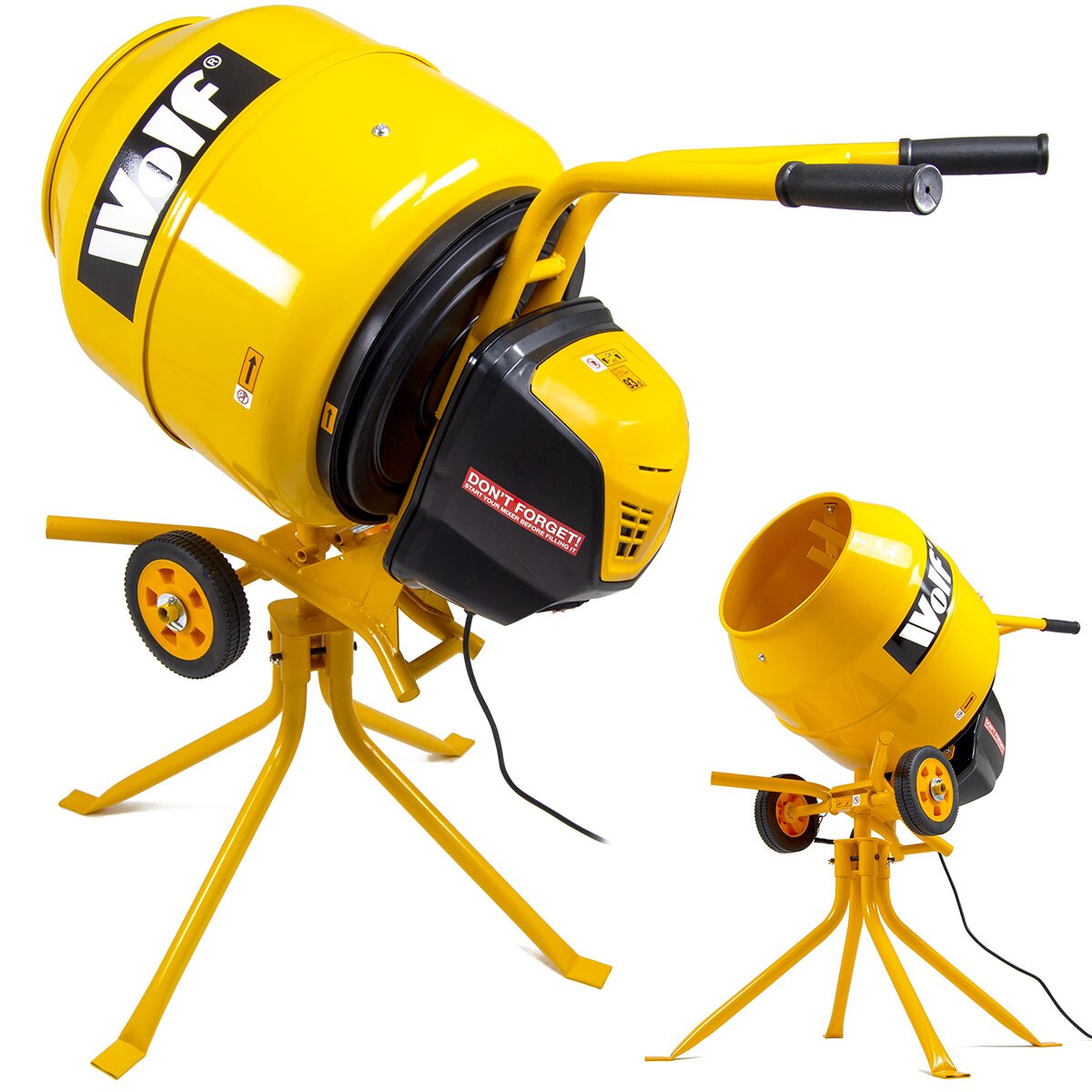 Wolf 550W 135L Cement Concrete Mixer & Stand Belle Style - Image 8