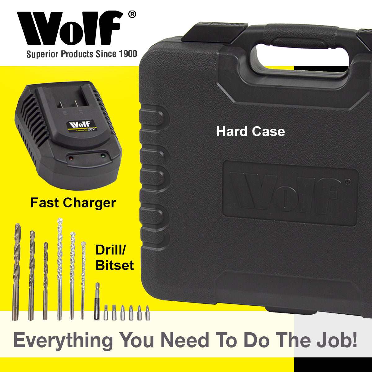 Wolf Cordless 20V Combi Impact Drill