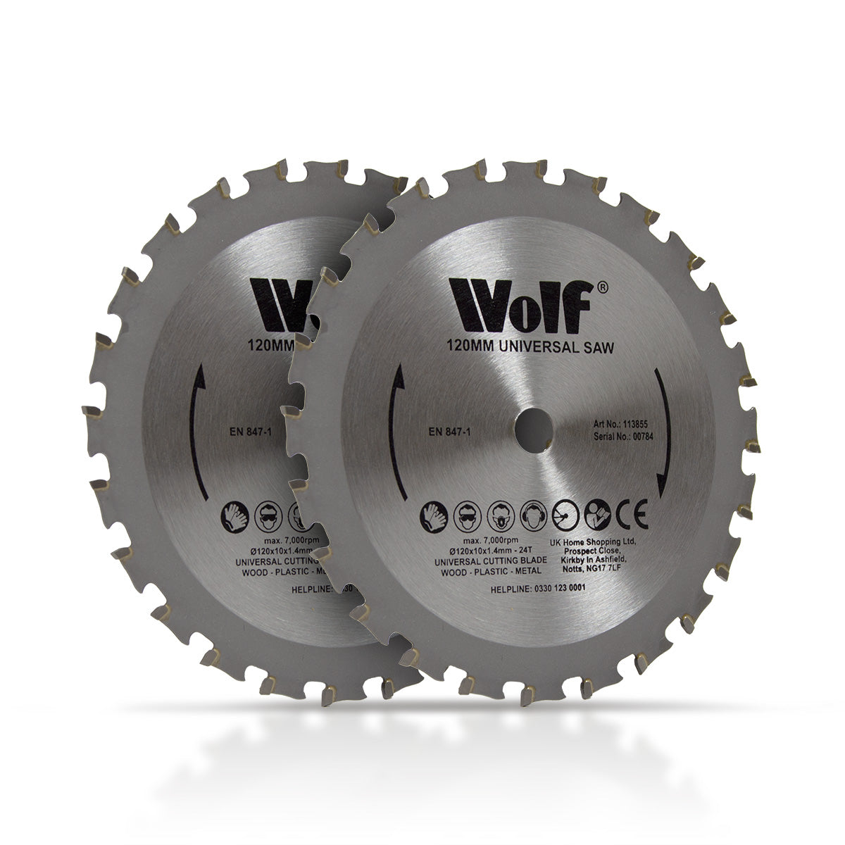 Wolf 120mm Multi Purpose Saw Blade - 2pc