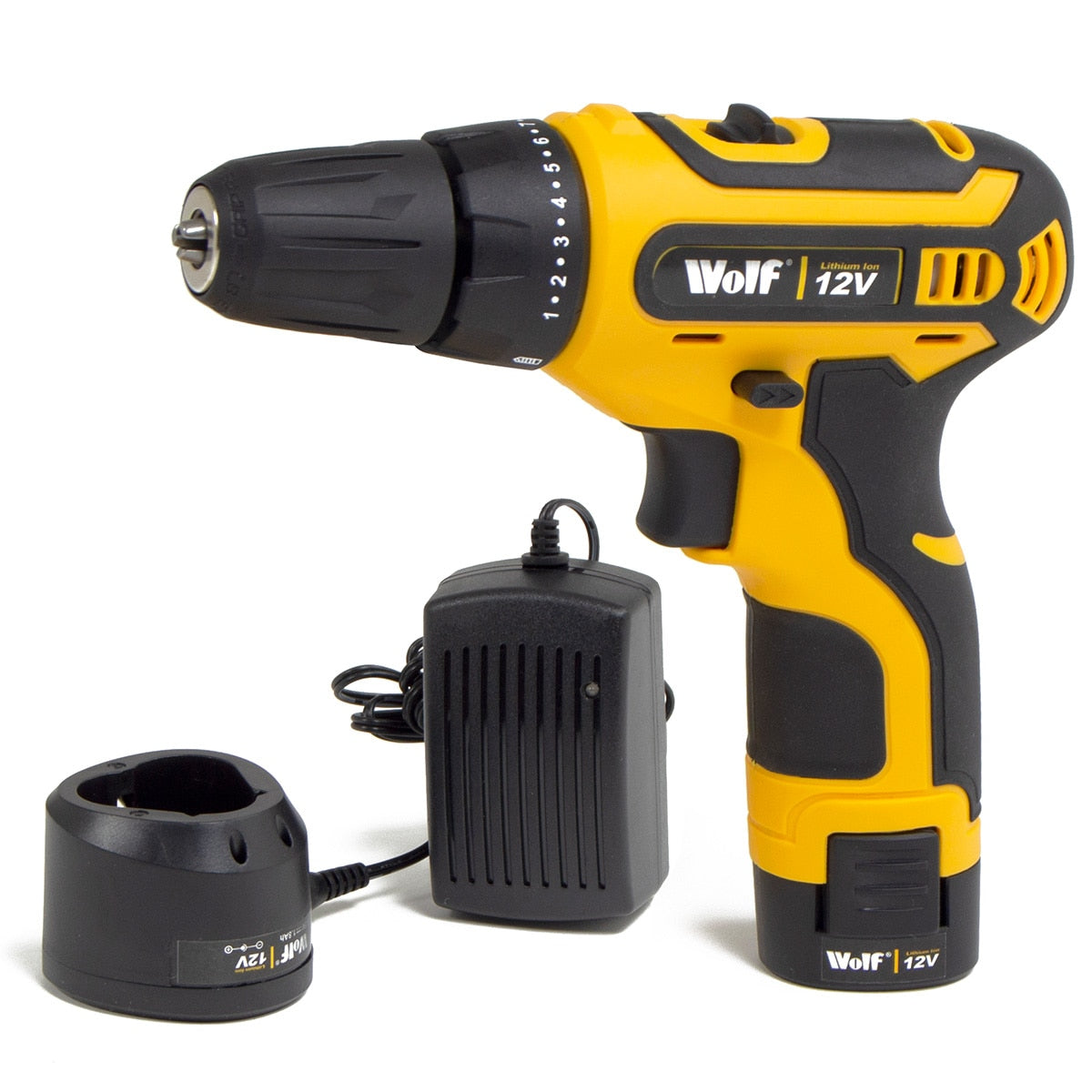 Wolf Cordless 12v Drill w/ Battery & Charger - Image 1