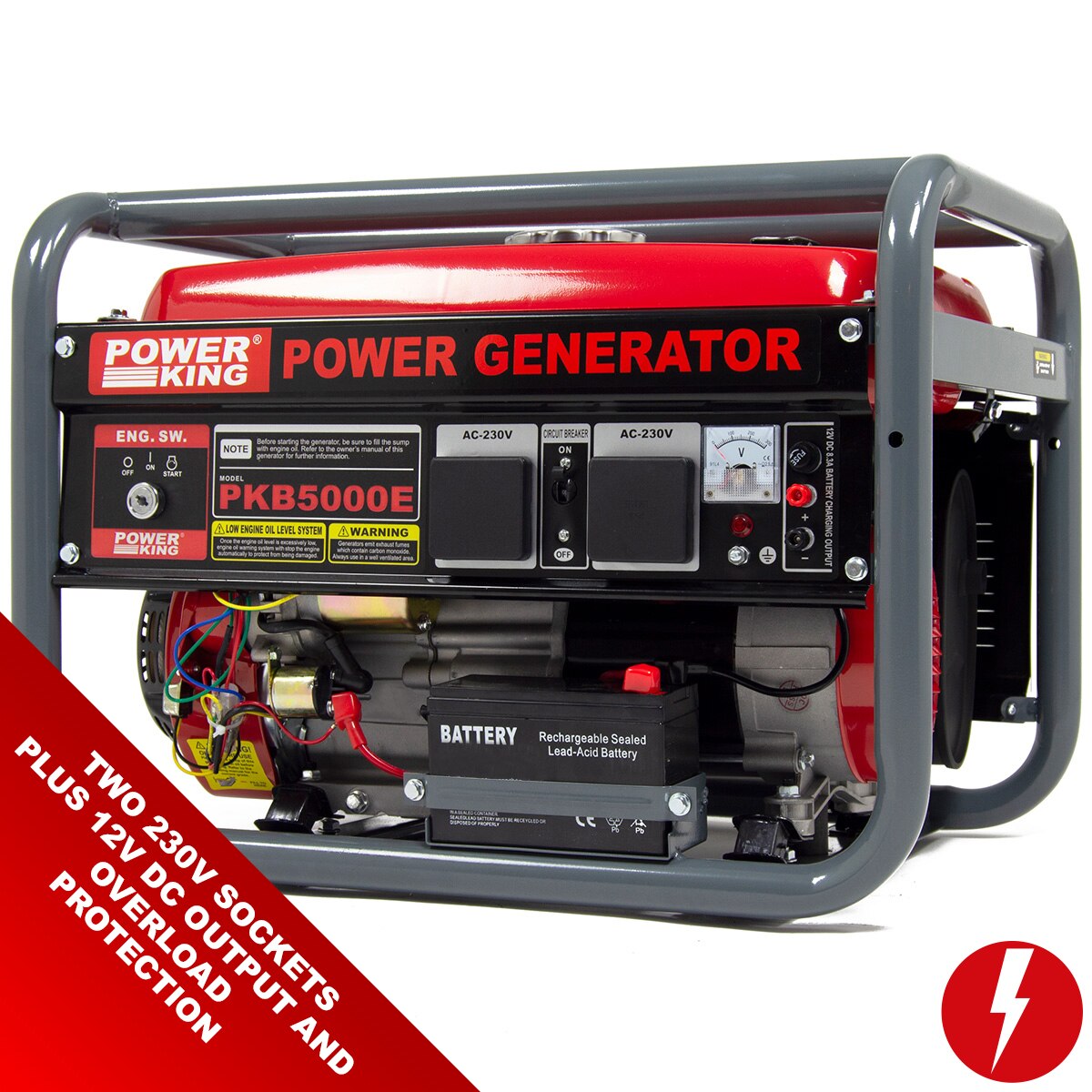 PowerKing Electric Start Petrol Generator PKB5000ES 3200w 4.0kVA 7HP - Image 2