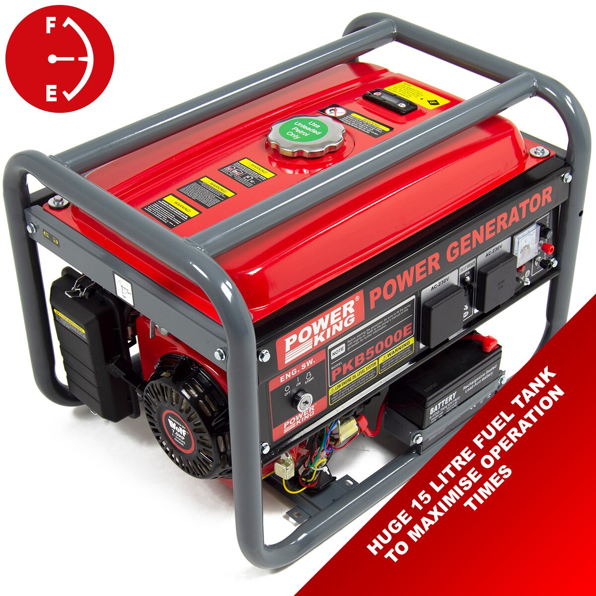 PowerKing Electric Start Petrol Generator PKB5000ES 3200w 4.0kVA 7HP - Image 6
