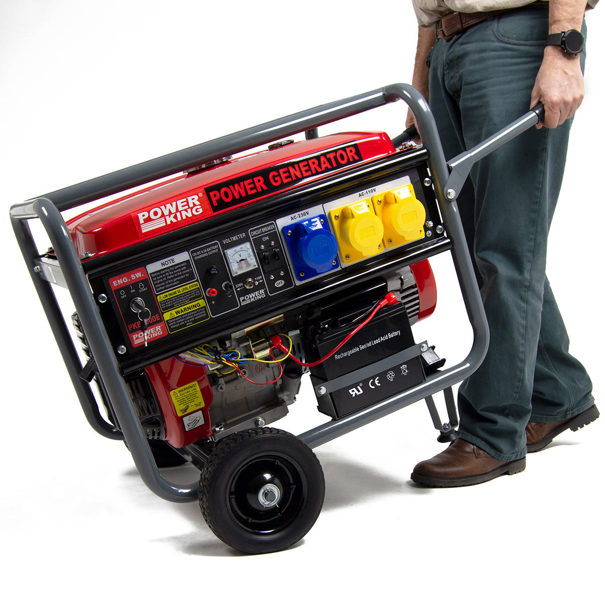 Ex Display PowerKing Dual Voltage Electric Start Petrol Generator PKB8500E 6500w 8.125kVA 15HP