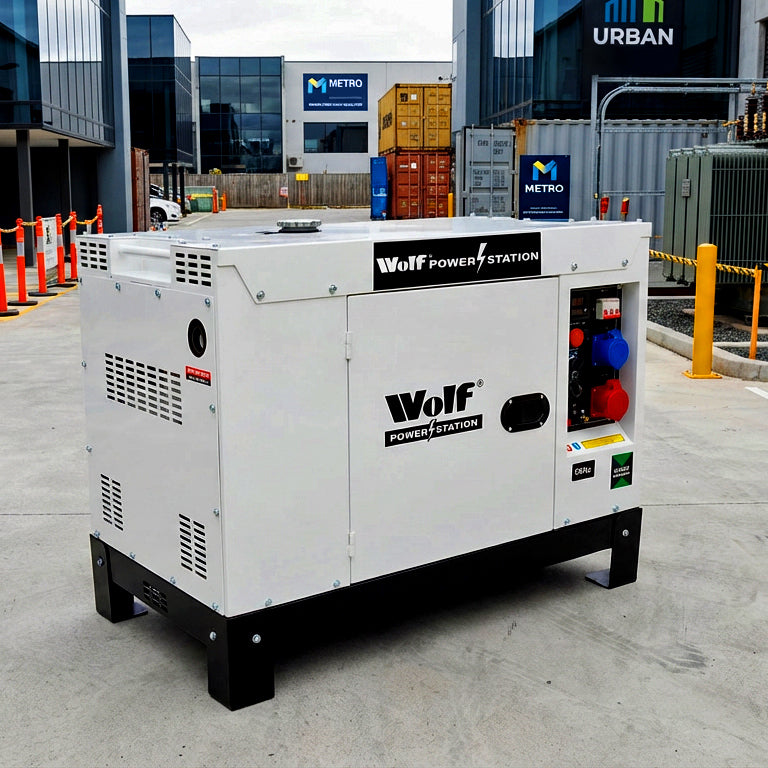Wolf 13.75KVA POWER STATION 19HP 3 Phase Diesel Powered Generator