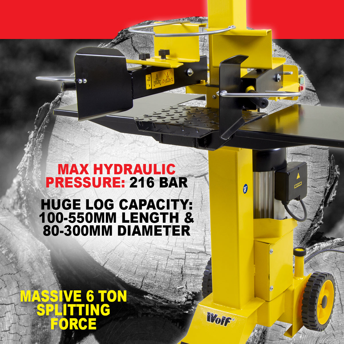 Wolf 6 Ton Hydraulic Vertical Log Splitter
