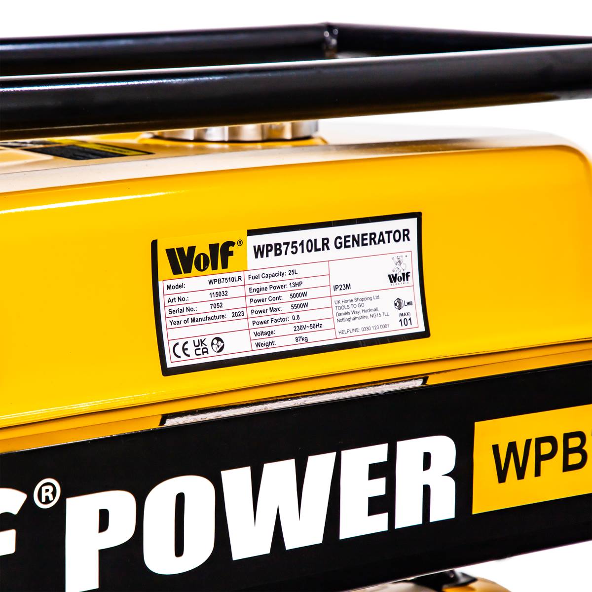 Wolf Petrol Generator WPB7510LR 5500w 6.9KVA 13HP - Image 6