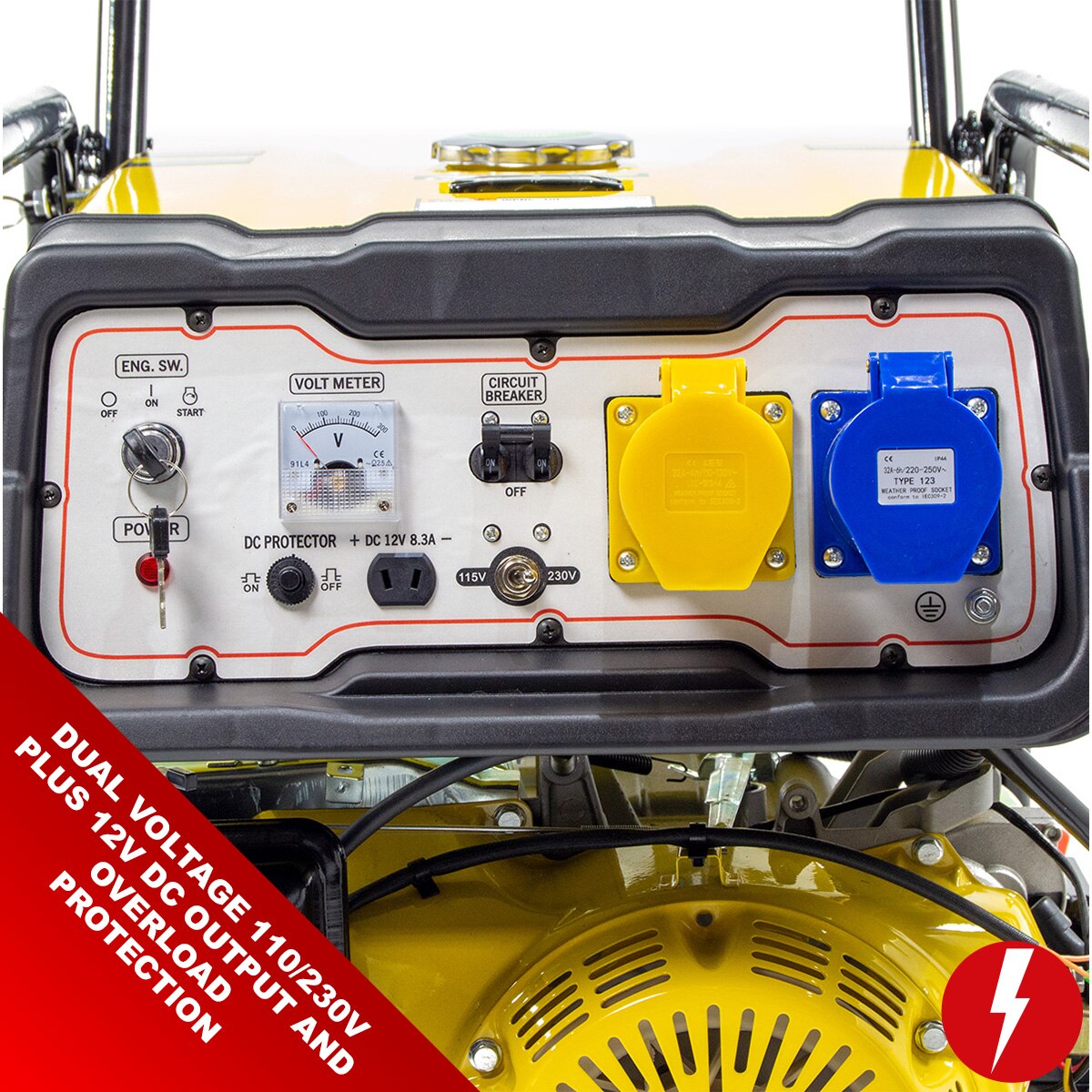 Wolf Petrol Generator WPB9510ES 7500w 9.4KVA 17HP Electric Start - Image 9
