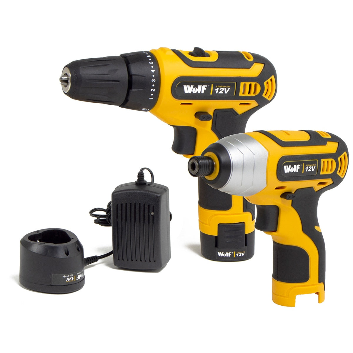 Wolf 12v Cordless Drill & Impact Driver Twin Pack Kit - Image 1