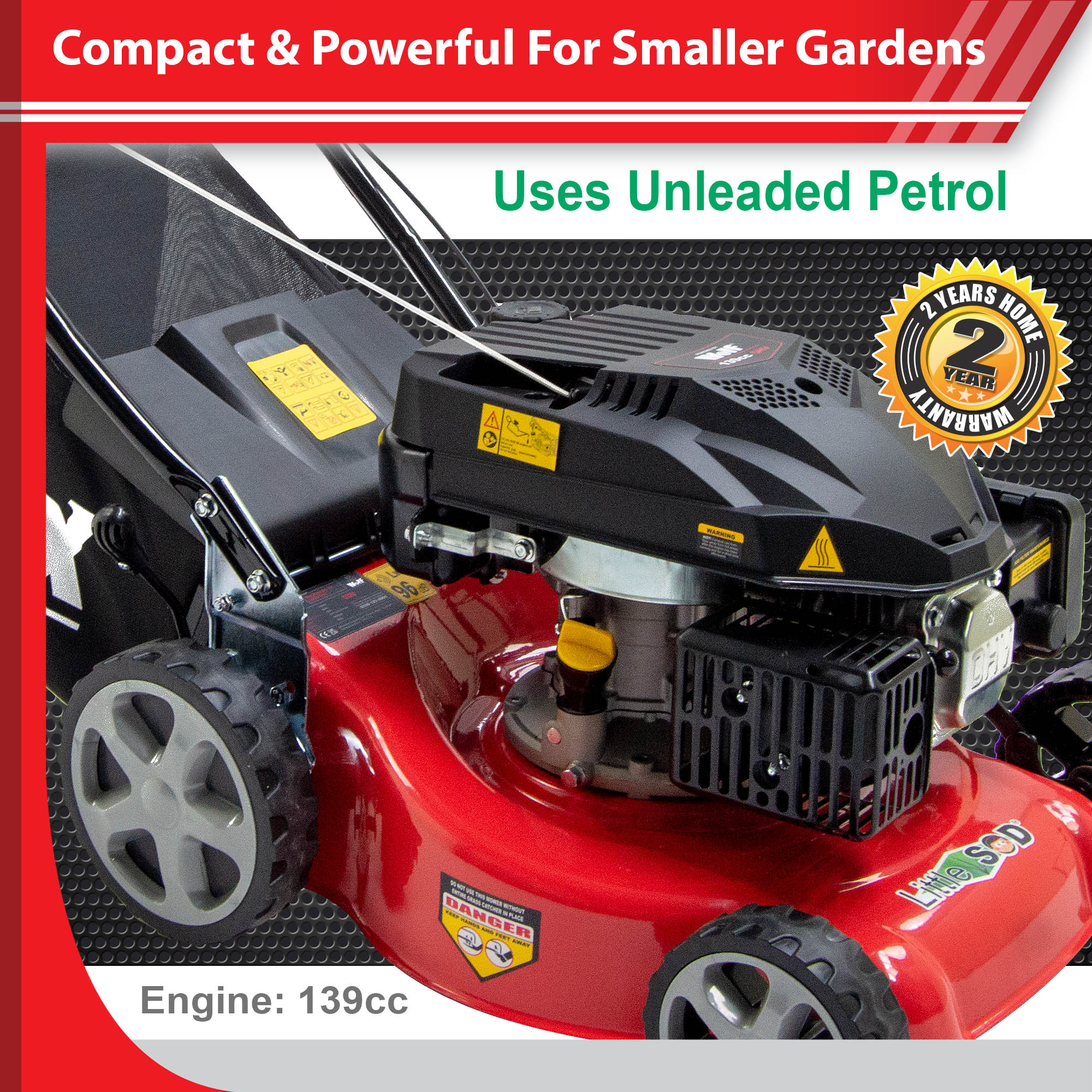 Fox LITTLE SOD 16" Recoil Self Propelled Petrol Lawn Mower 139cc Engine