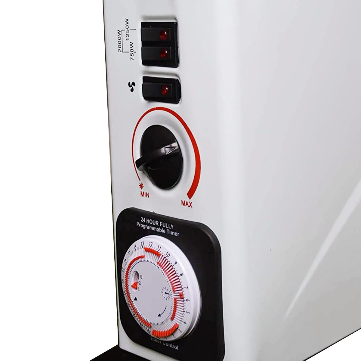 2000w White Convector Heater with Turbo and Timer - Image 2