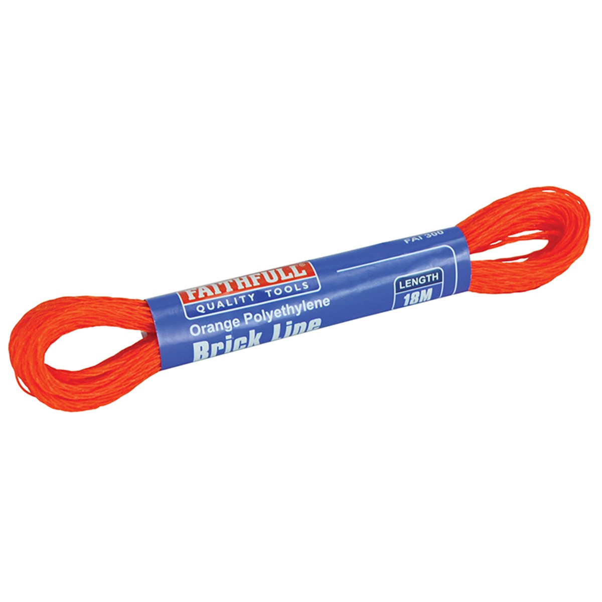 Faithfull 300 Polyethylene Brick Line 18m (59ft) Orange (Box 12) - FAI300 - Image 1