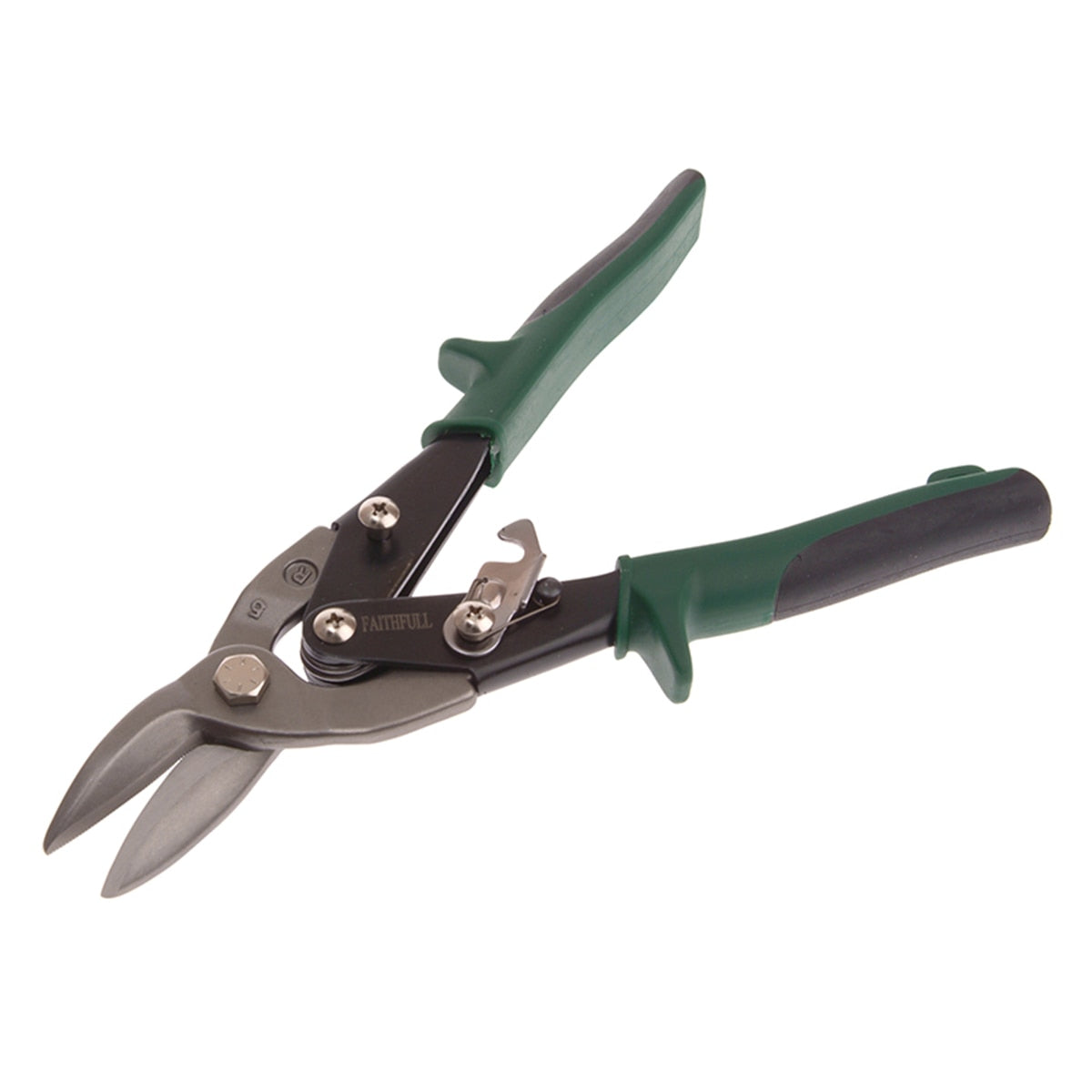 Faithfull Green Compound Aviation Snips Right Cut 250mm (10in) - FAIAS10G - Image 1