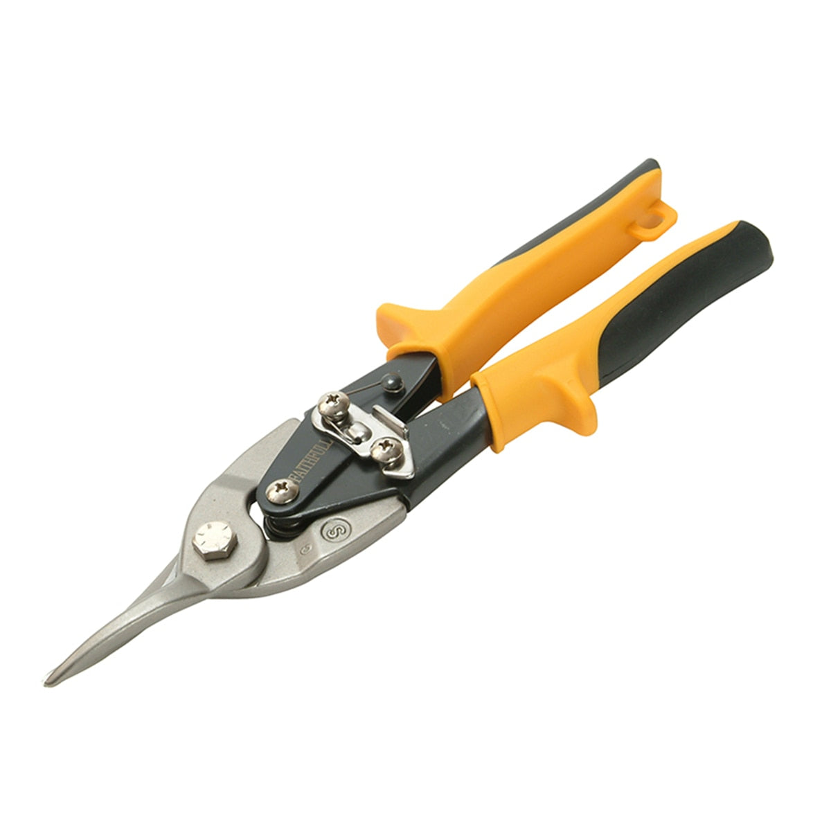Faithfull Yellow Compound Aviation Snips Straight Cut 250mm (10in) - FAIAS10Y - Image 1