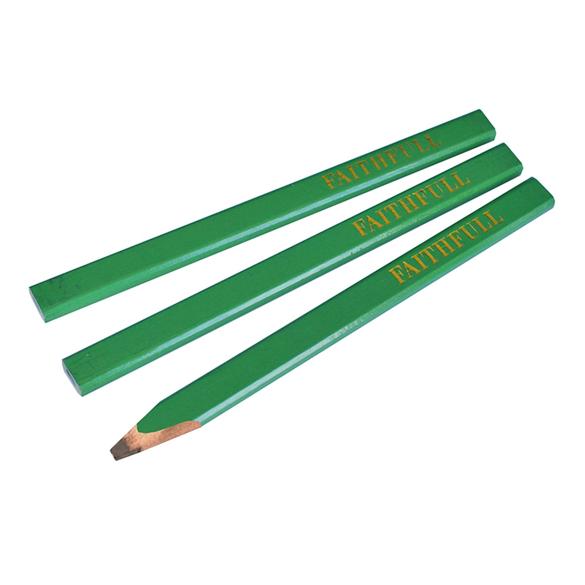Faithfull Carpenter's Pencils - Green / Hard (Pack 3) - FAICPG - Image 1