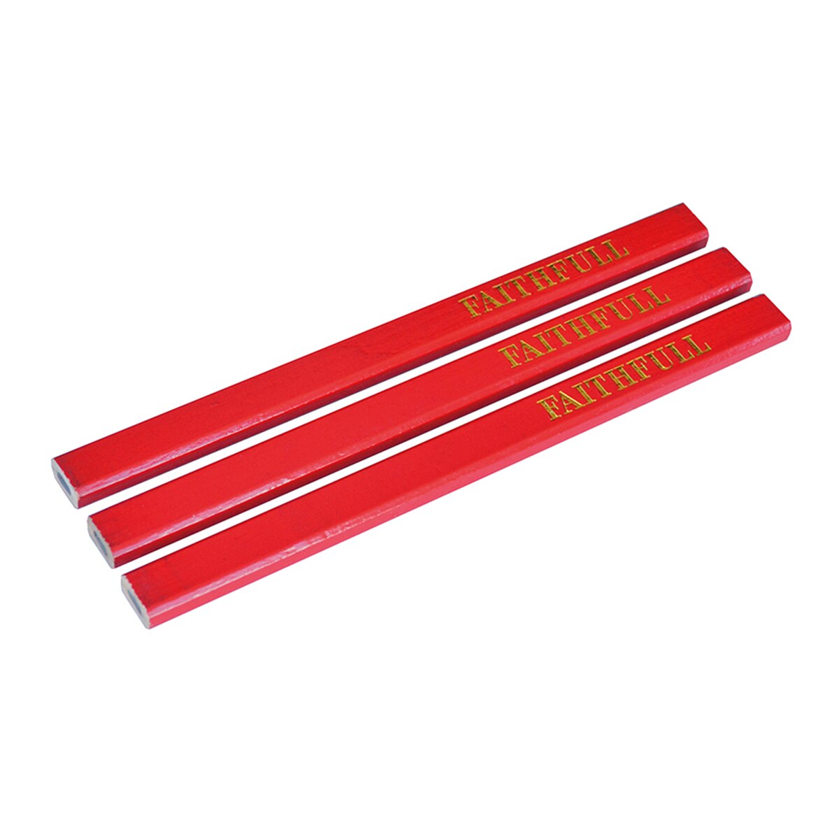 Faithfull Carpenter's Pencils - Red / Medium (Pack 3) - FAICPR - Image 2