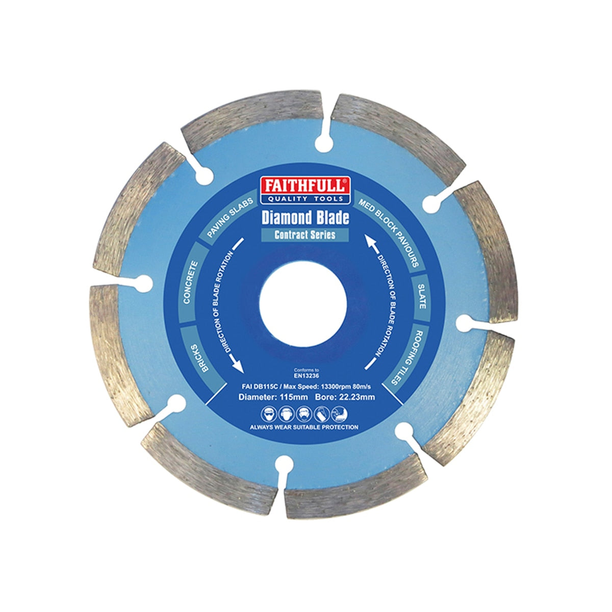 Faithfull Contract Diamond Blade 115 x 22.2mm - FAIDB115C - Image 1