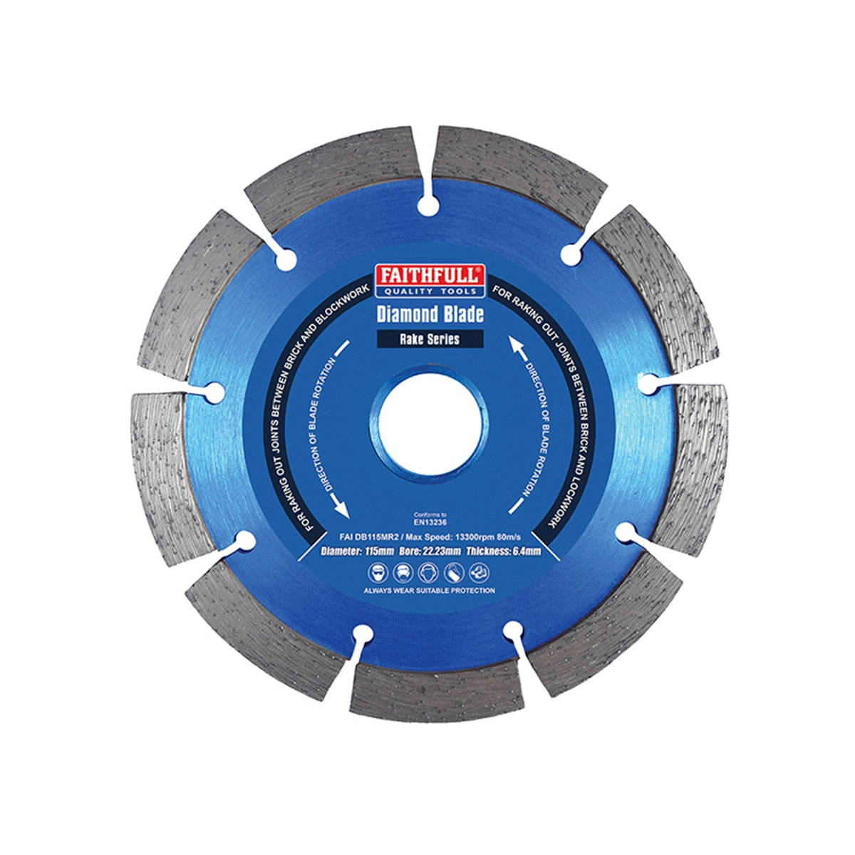 Faithfull Mortar Raking Diamond Blade 115 x 22mm - FAIDB115MR2 - Image 1