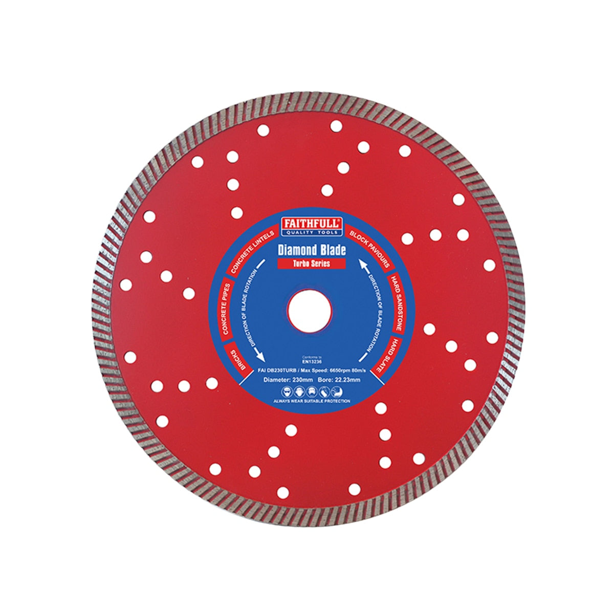 Faithfull Turbo Cut Diamond Blade 230 x 22mm - FAIDB230TURB - Image 1