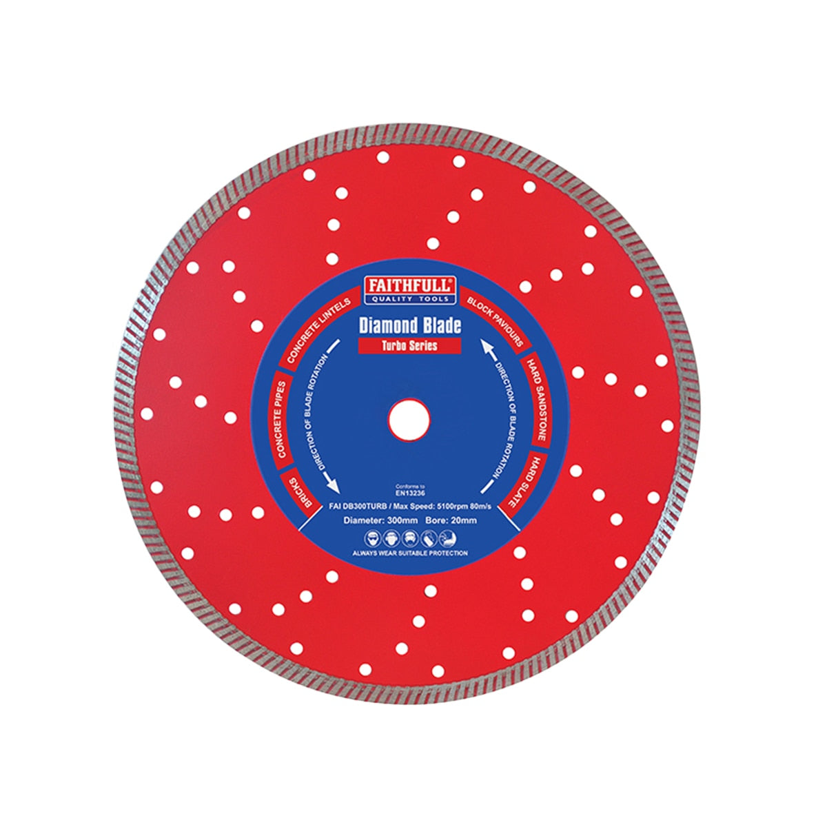 Faithfull Turbo Cut Diamond Blade 300 x 20mm - FAIDB300TURB - Image 1