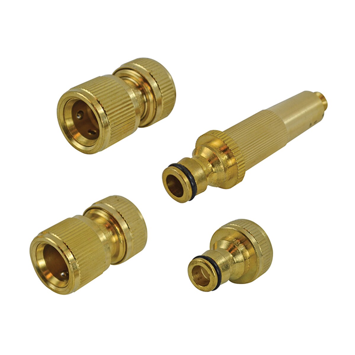 Faithfull Brass Nozzle & Fittings Kit 4 Piece 12.5mm (1/2in) - FAIHOSESET4 - Image 1