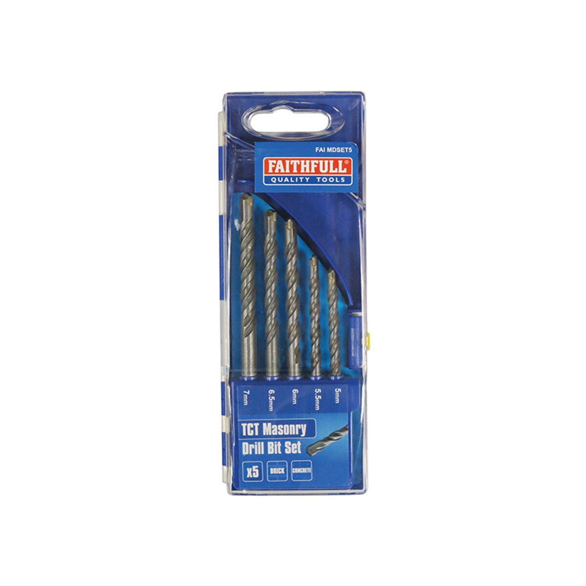 Faithfull Standard Masonry Drill Set, 5 Piece 5-7mm - FAIMDSET5 - Image 1