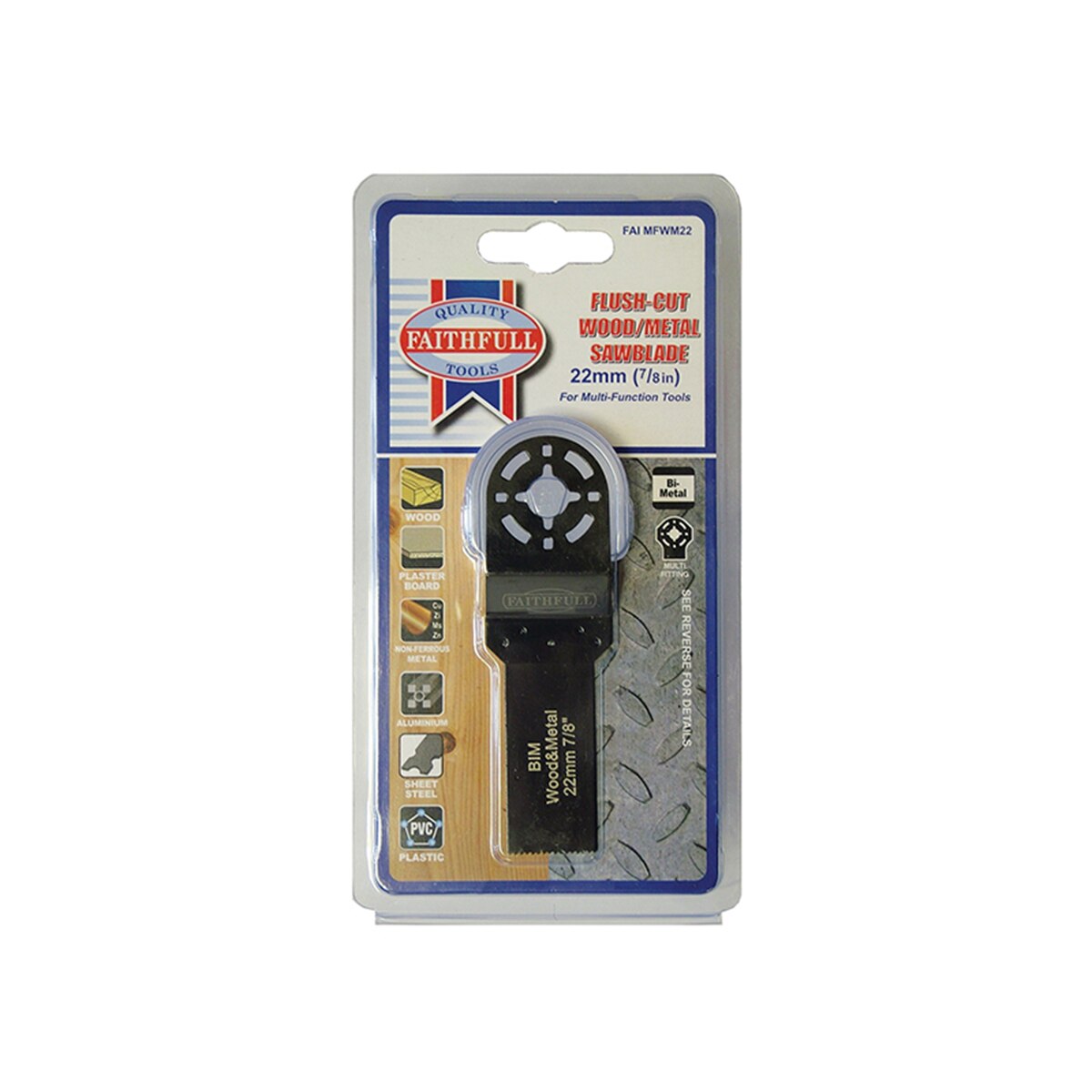 Faithfull Multi-Functional Tool Flush Cut Wood/Bi-Metal Blade 22mm - FAIMFWM22 - Image 3