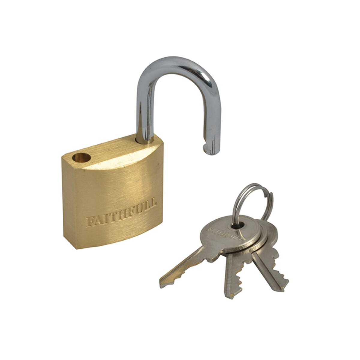 Faithfull Brass Padlock 25mm 3 Keys - FAIPLB25 - Image 1
