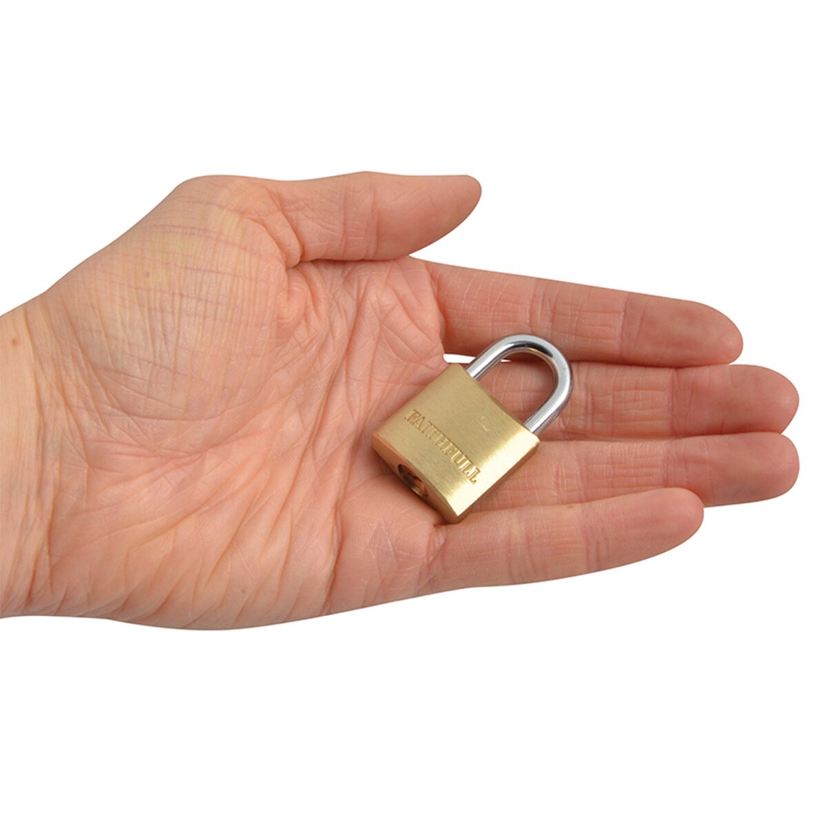 Faithfull Brass Padlock 25mm 3 Keys - FAIPLB25 - Image 4