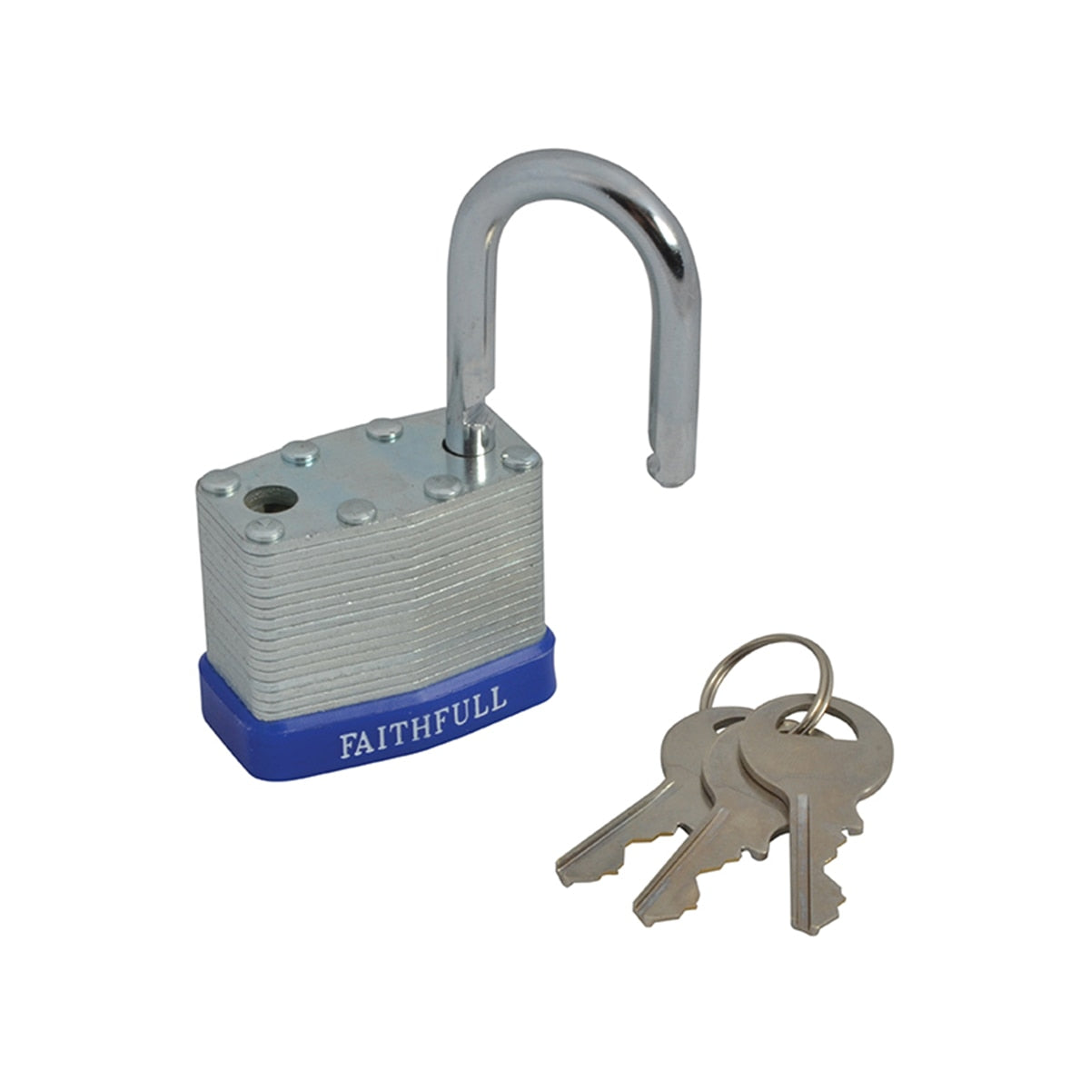 Faithfull Laminated Steel Padlock 40mm 3 Keys - FAIPLLAM40 - Image 1