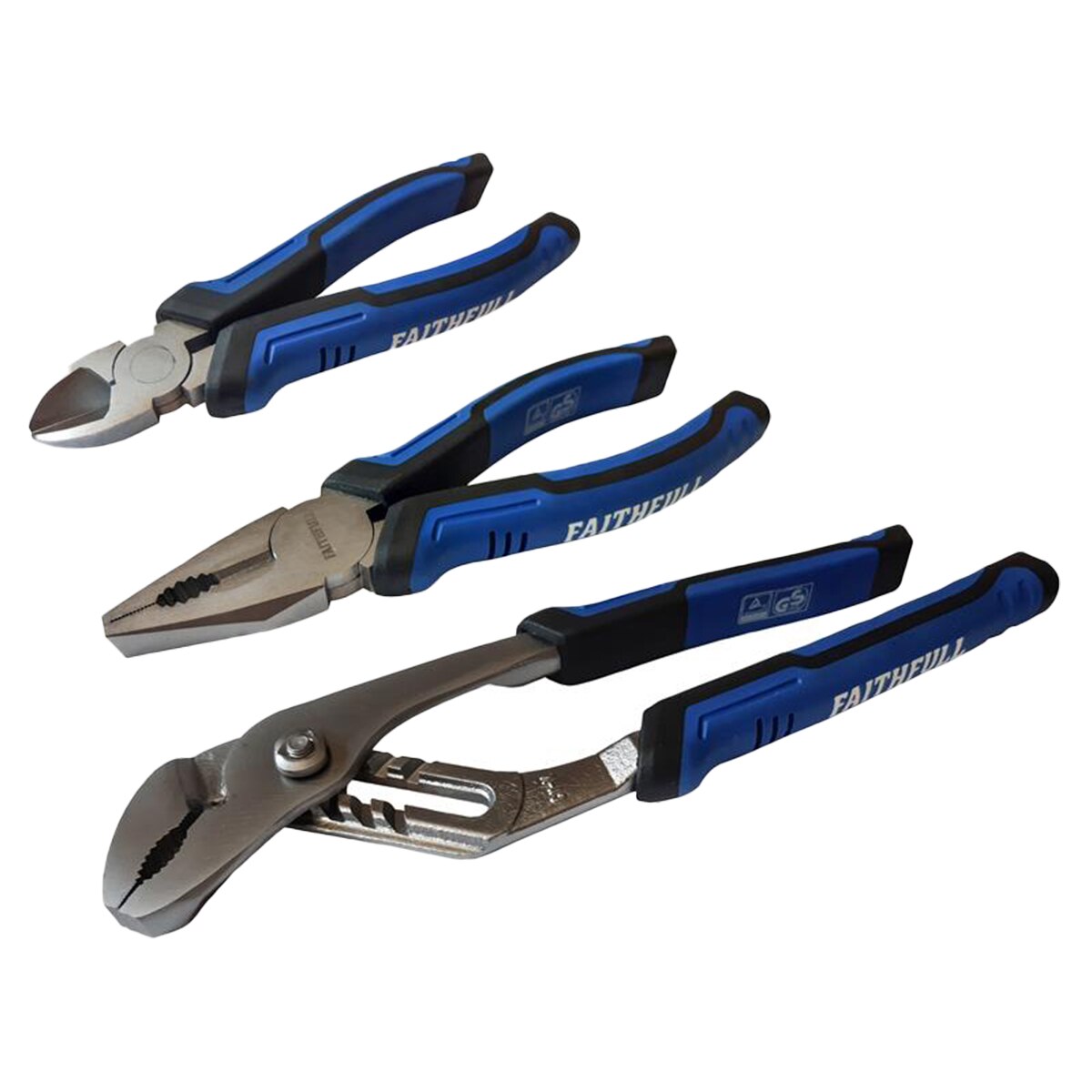 Faithfull Soft Grip Pliers Set, 3 Piece - FAIPLSET3N - Image 1