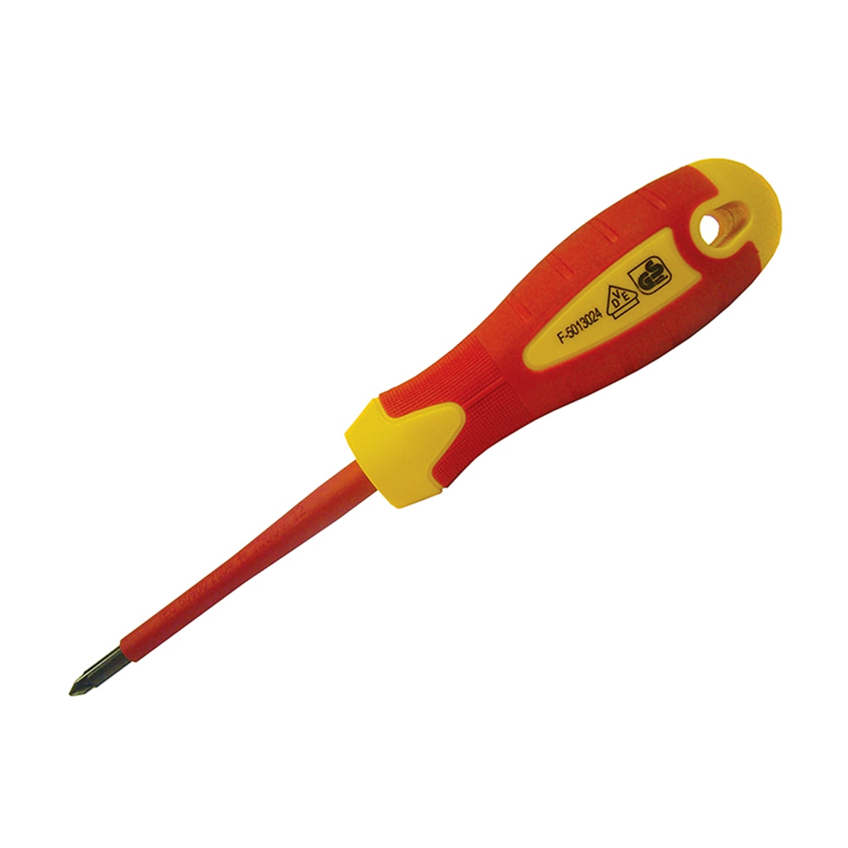 Faithfull VDE Soft Grip Screwdriver Phillips Tip PH1 x 80mm - FAISDVDEPH1 - Image 1