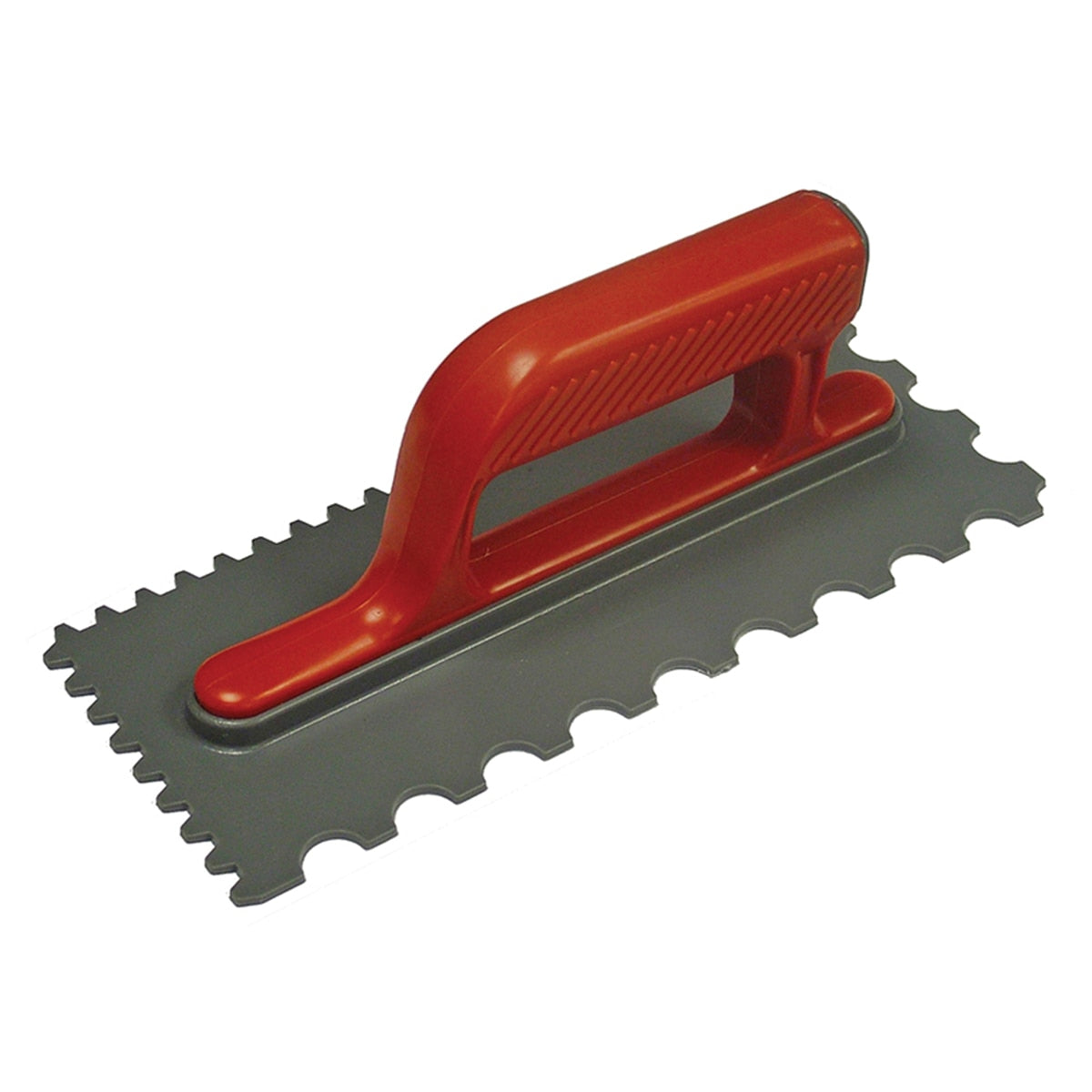 Faithfull Notched Trowel V 4mm & Round 7mm Plastic Handle 11 x 4.1/2in - FAISGTNOTP - Image 1