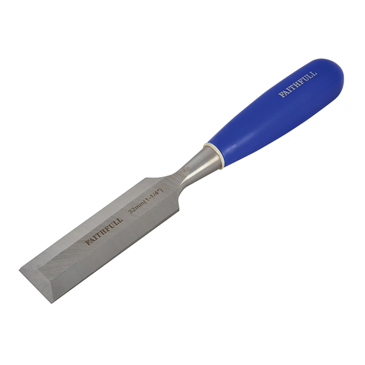 Faithfull Bevel Edge Chisel Blue Grip 32mm (1.1/4in) - FAIWCB114 - Image 1