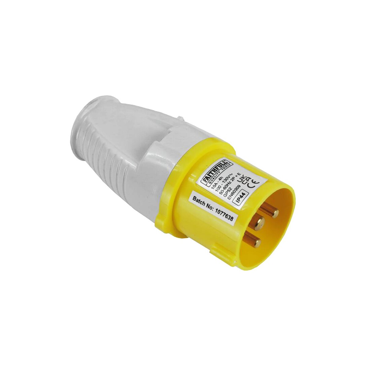 Faithfull Yellow Plug 16A 110V - FPPPLUG110 - Image 1