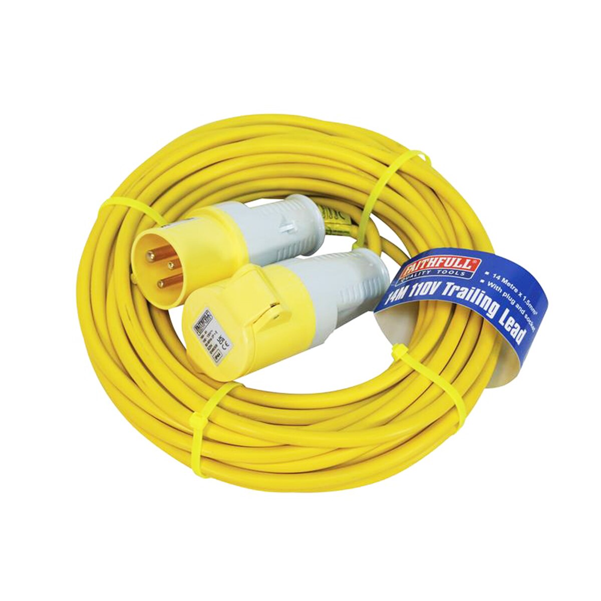 Faithfull Trailing Lead 110V 16A 1.5mm Cable 14m - FPPTL14ML - Image 1