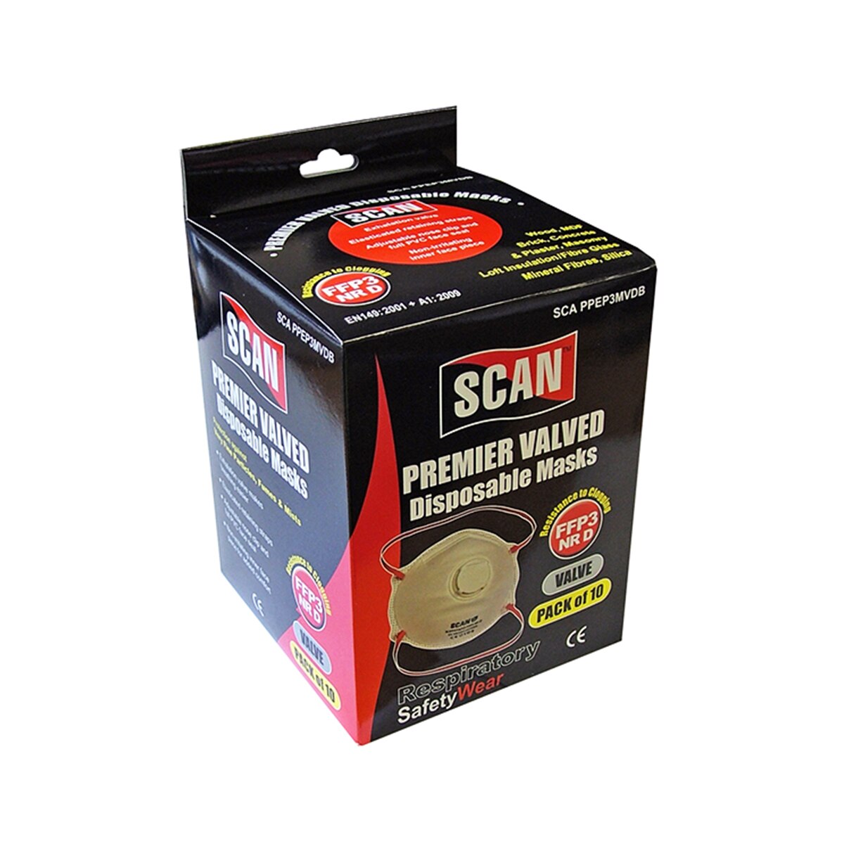 Scan Moulded Disposable Valved Masks FFP3 (Pack 10) - SCAPPEP3MVDB - Image 2