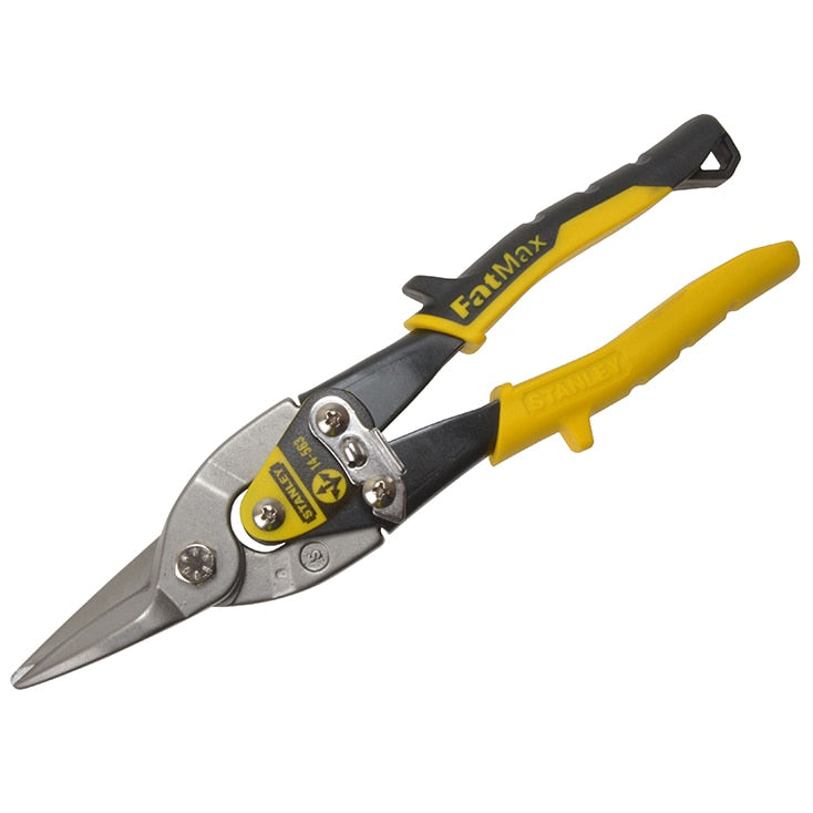 Stanley Yellow Aviation Snips Straight Cut 250mm (10in) - STA214563 - Image 1